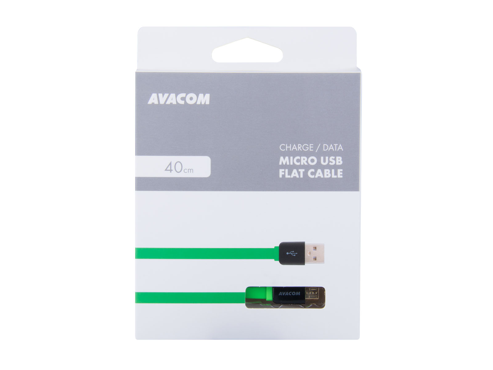 Kábel AVACOM MIC-40G USB - Micro USB, 40cm, zelená 