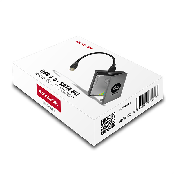 AXAGON ADSA-1S6, USB 3.2 Gen 1 - SATA 6G SSD/ HDD adaptér vr. 2.5" púzdra 