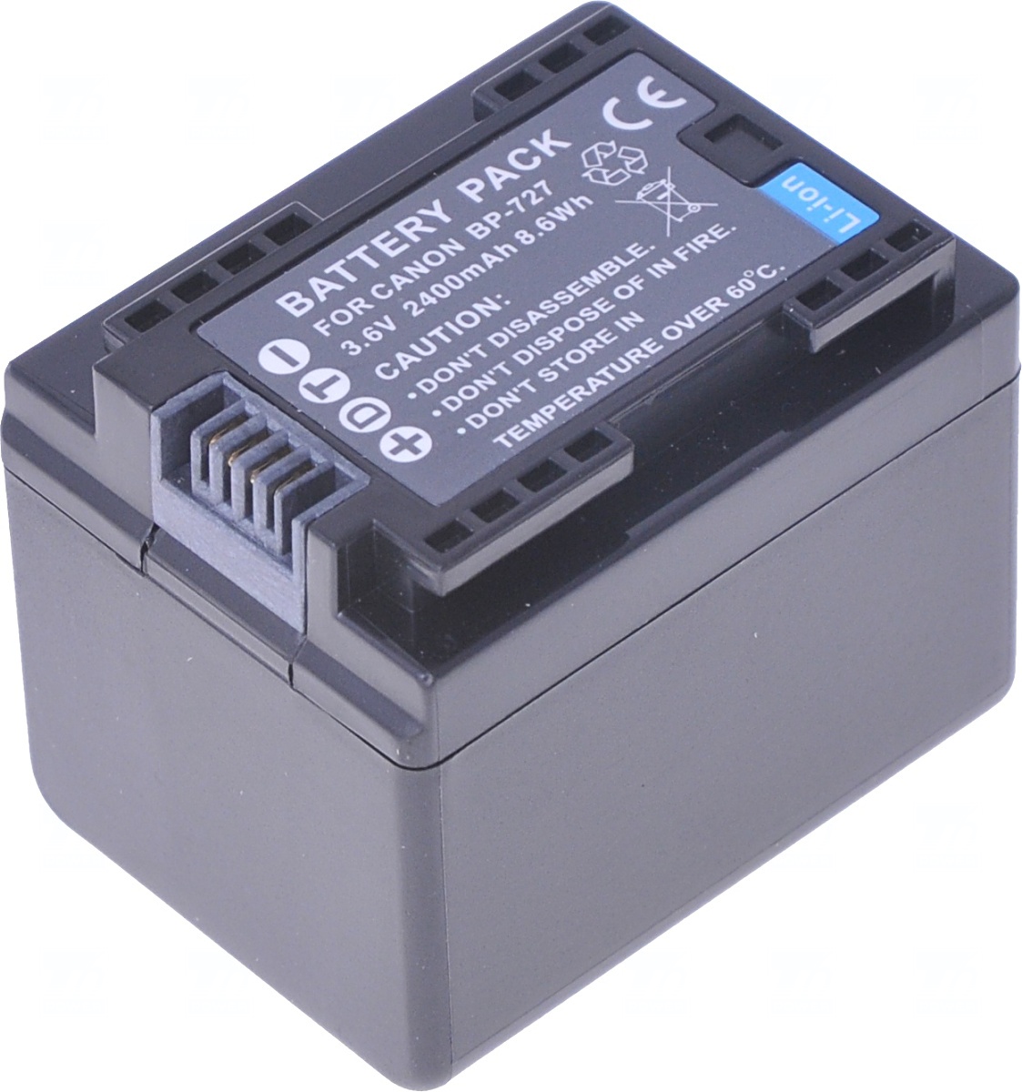Batéria T6 power Canon BP-727, 2400mAh, 8, 6Wh, čierna