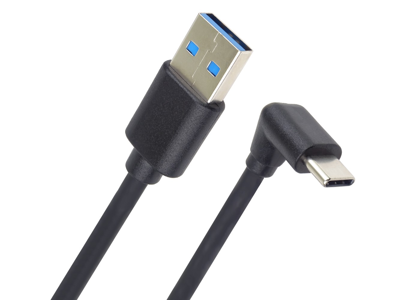 PremiumCord USB C-USB A, zahnutý, čierny, 3m 