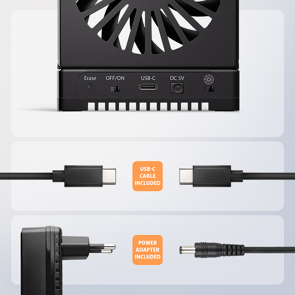 AXAGON ADSA-M2C44, USB4 dokovacia stanica pre 4× M.2 NVMe SSD s funkciou klonovania 