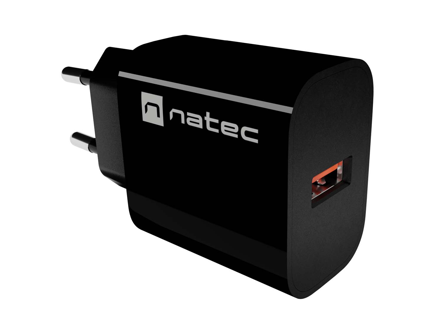 Univerzálna nabíjačka Natec RIBERA 18W, 1X USB-A, čierna 