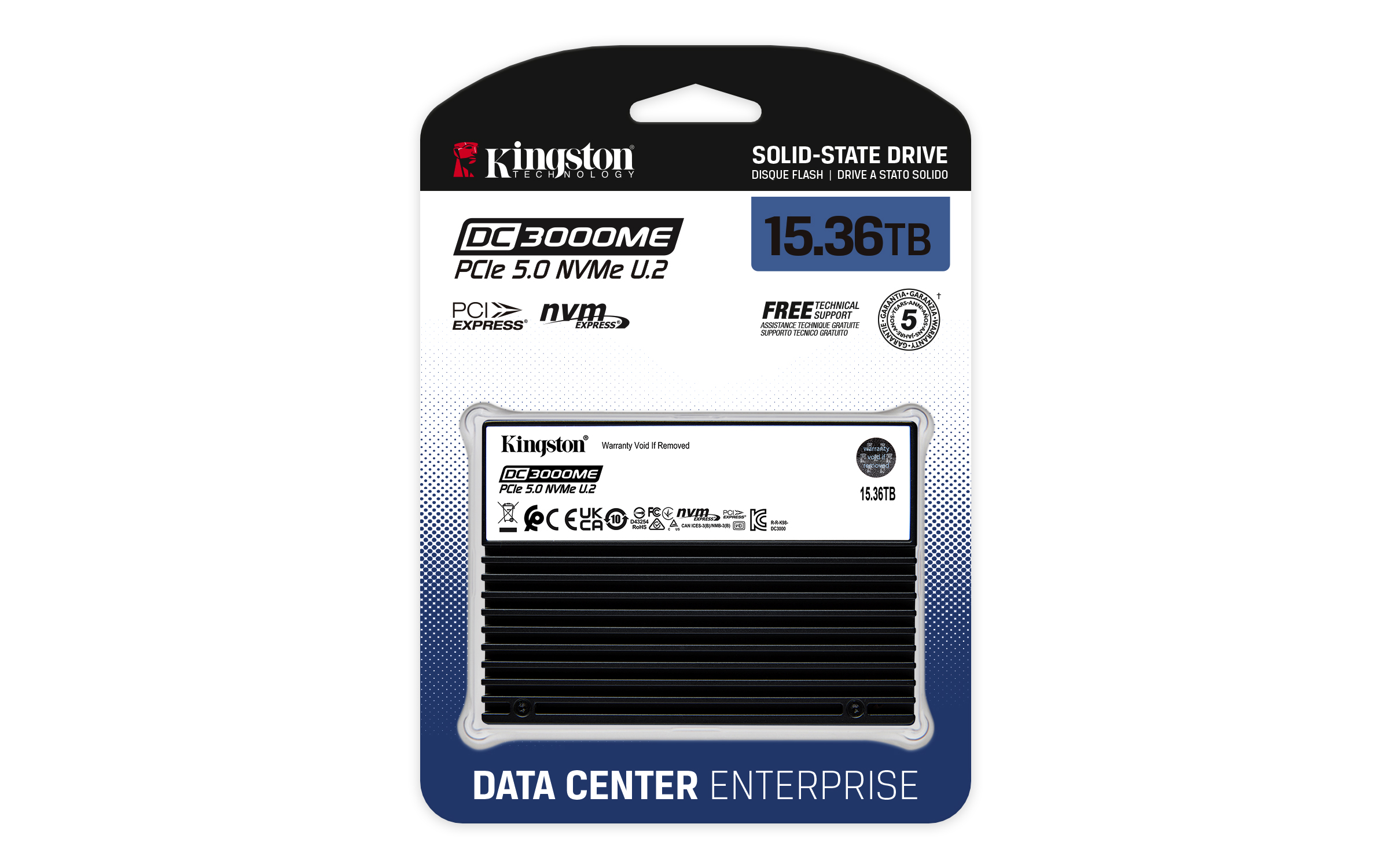 QNAP - Kingston, SSD, DC3000ME, NVMe, 15, 36TB 
