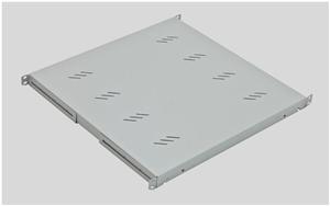 19" polica A4 perforovaná 1U/ 650mm, max.80kg čierna