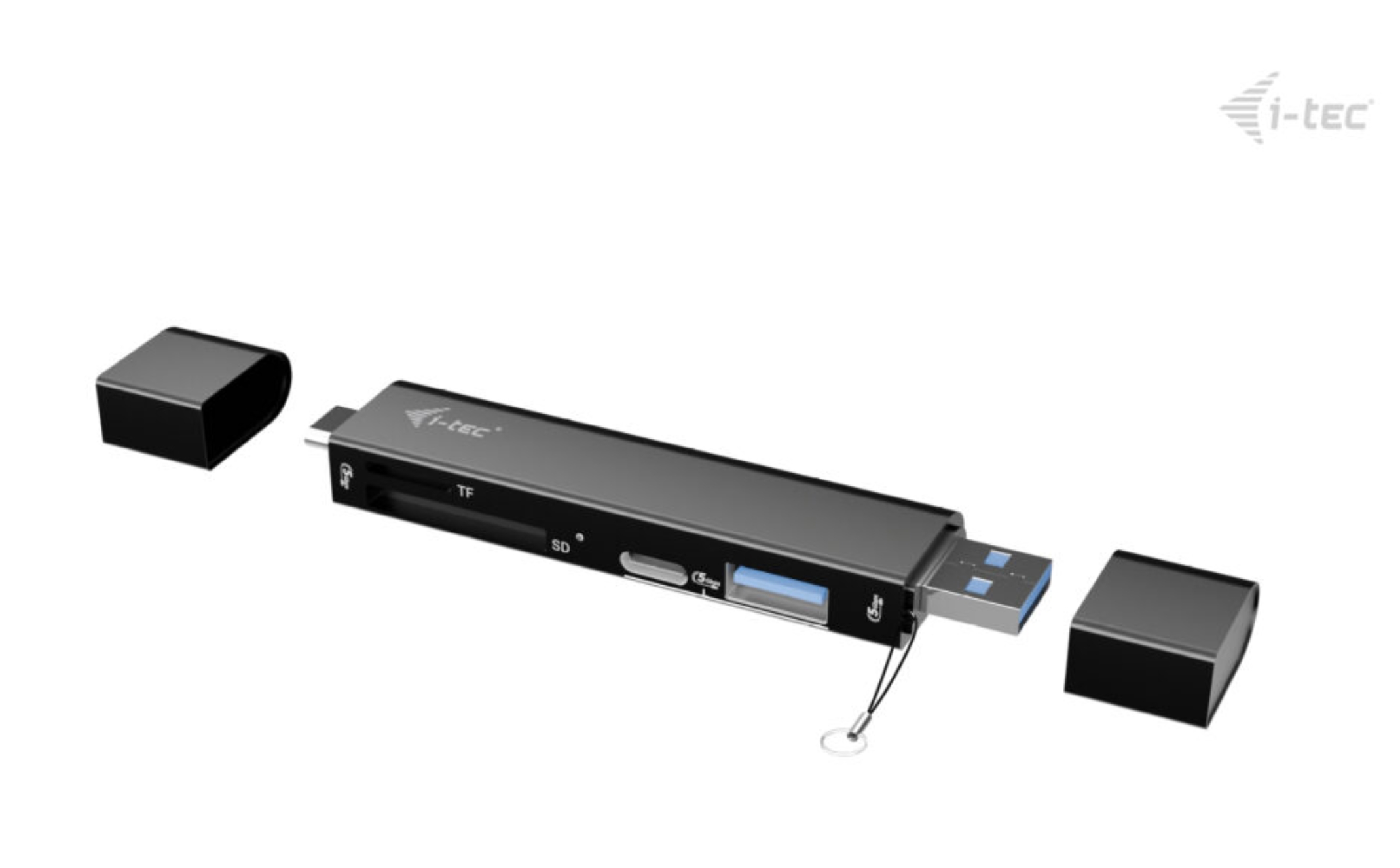 i-tec USB-C/ USB-A Dongle SD/ microSD karta reader + 2x USB port (1x USB-A, 1x USB-C) 