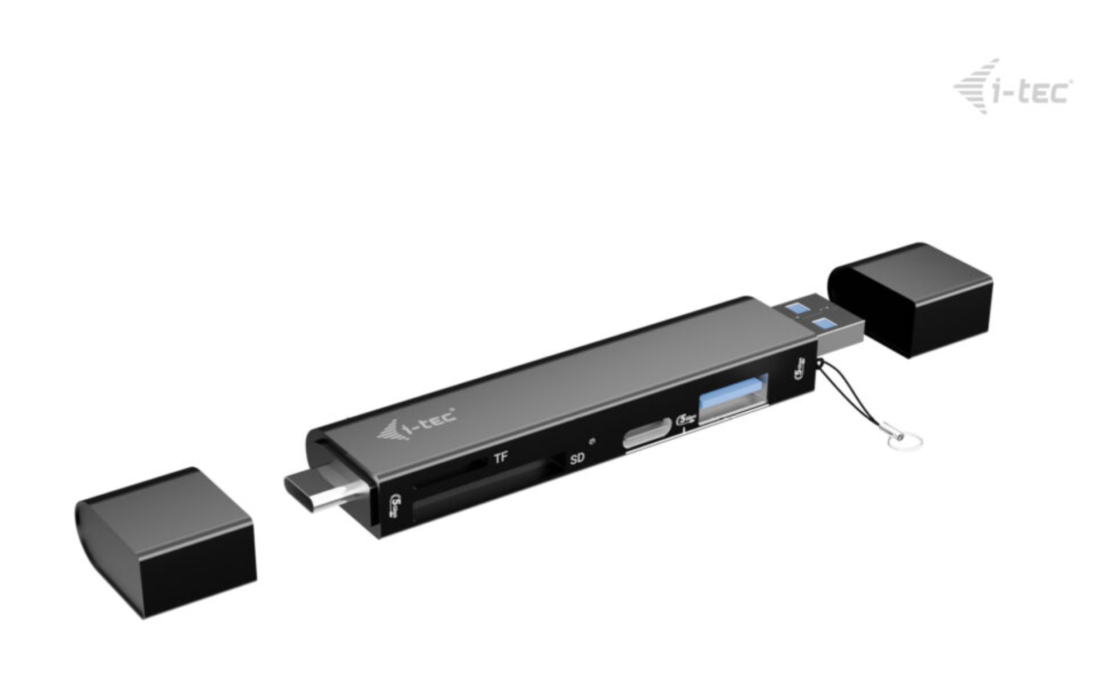 i-tec USB-C/ USB-A Dongle SD/ microSD karta reader + 2x USB port (1x USB-A, 1x USB-C) 