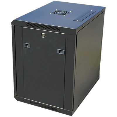Datacom 19" rozvádzač 12U/ 450 mm (sklo) čierny 