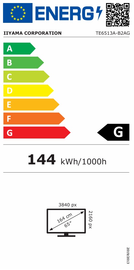 65" iiyama TE6513A-B2AG: IPS, 4K, 40P, EDLÁ 