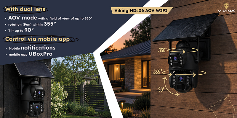 Solárna HD kamera Viking HDs06 AOV WiFi/ 20100 mAh/ mobilné aplikácie/ outdoor 