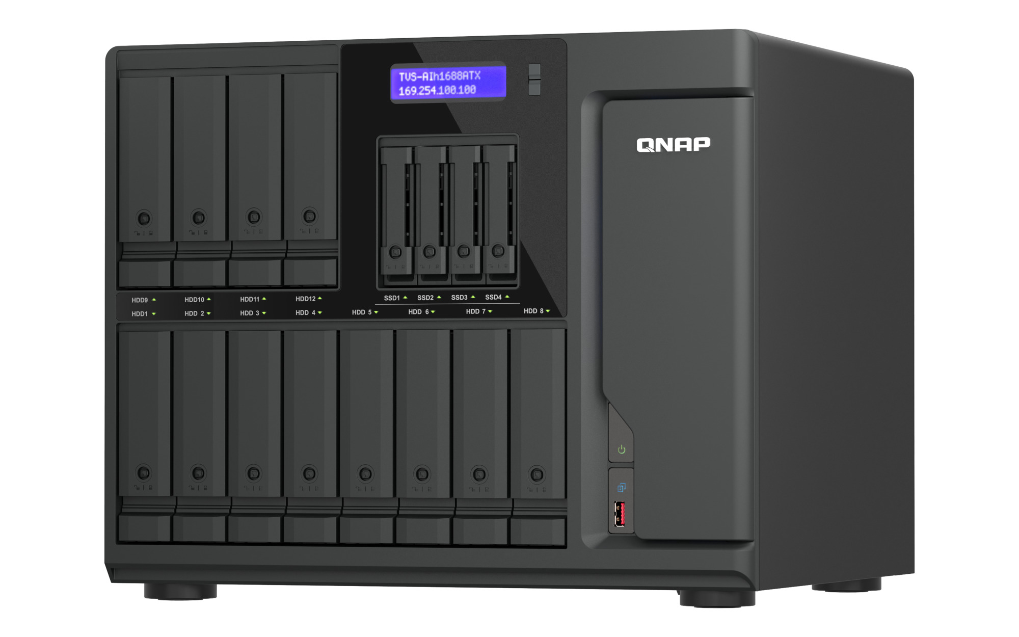 QNAP TVS-AIh1688ATX-U9-32G (Ultra 9, ZFS, 32GB DDR5 ECC RAM, 12x 3, 5" + 4x 2, 5", 2x 2, 5GbE, 2x 10GbE) 