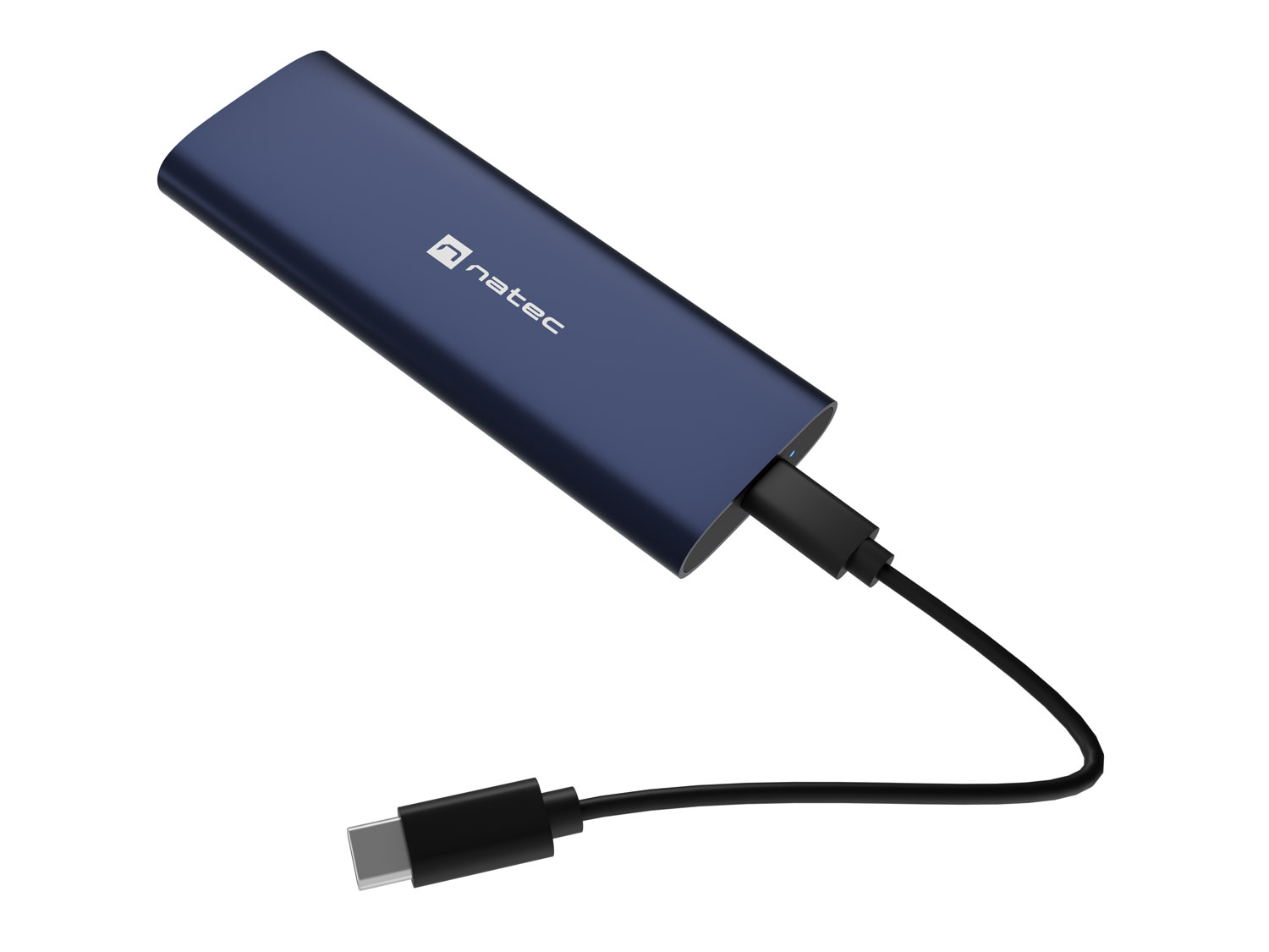 Externý box pre SSD Natec RHINO M.2 NVME LITE USB-C 3.2 GEN 2, hliníkové telo, STEEL NAVY 