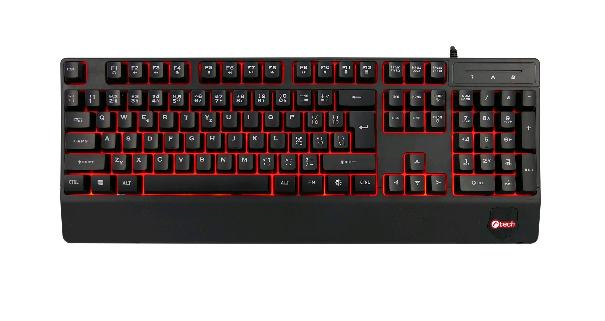 C-TECH KB-104BK/ Drátová USB/ CZSK-Layout/ Černá 