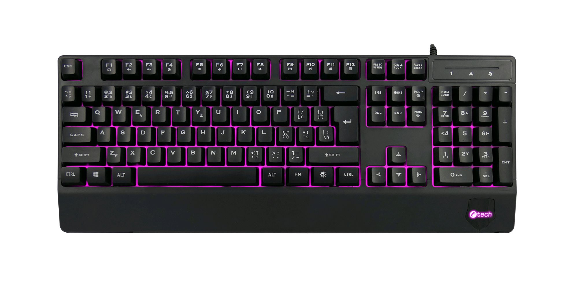 C-TECH KB-104BK/ Drátová USB/ CZSK-Layout/ Černá 