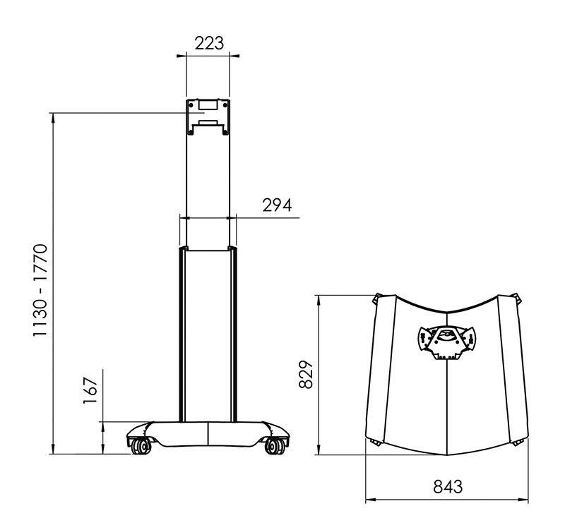 Vogel´s pojazdný stojan PFT 2520 na LCD do 55 kg 