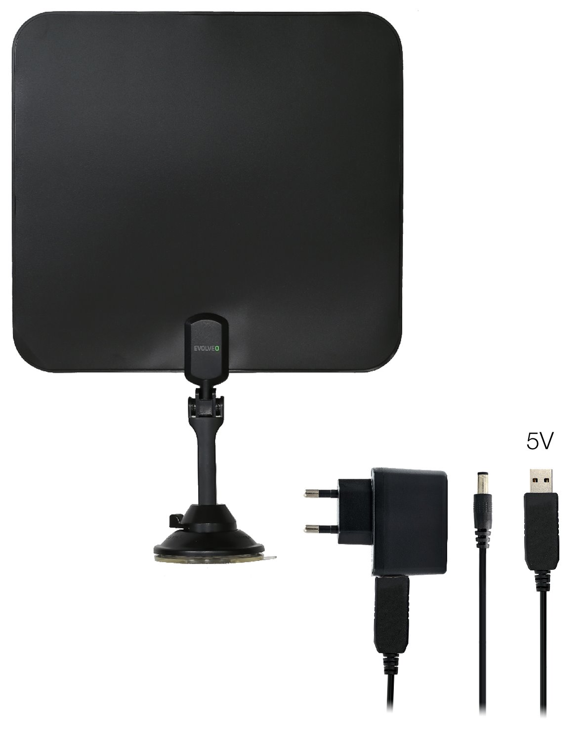 EVOLVEO Xany 2C LTE 230/ 5V, aktívna izbová anténa FM/ DAB+/ DVB-T/ T2, filter LTE