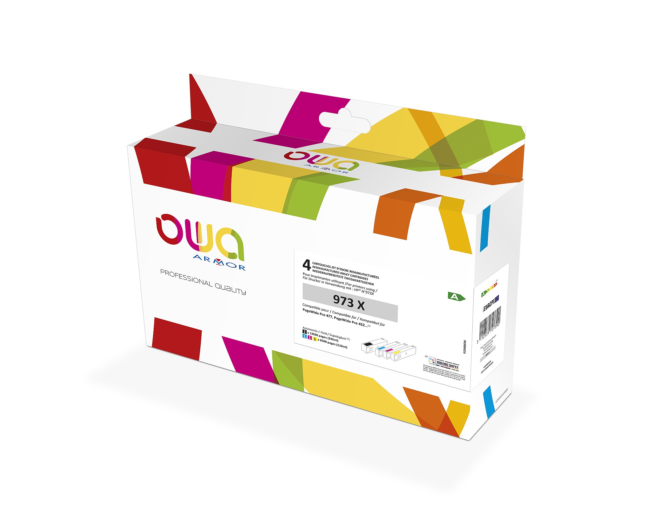 OWA ARMOR ink kompatibilní s HP 973X (L0S07AE;F6T81AE;F6T82AE;F6T83AE), 4-pack (CMYK), 246ml+3x110ml