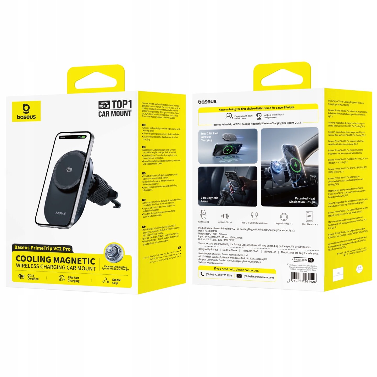 Baseus PrimeTrip VC2 Pro Cooling Magnetický Držiak do Autá s Bezdrôtovým Nabíjaním 25W Cosmic Black 