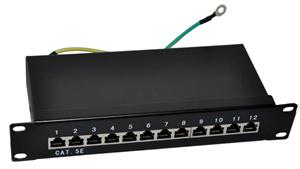 Patch panel 10“ STP Cat5e 12 portů