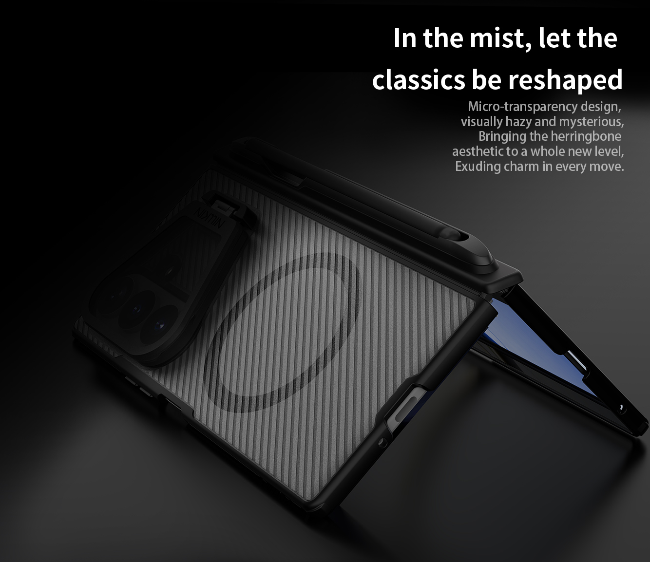 Nillkin CamShield Prop Magnetic Pen Slot (Transp. Lens) Zadný Kryt pre Samsung Galaxy Z Fold 8 Ultra 