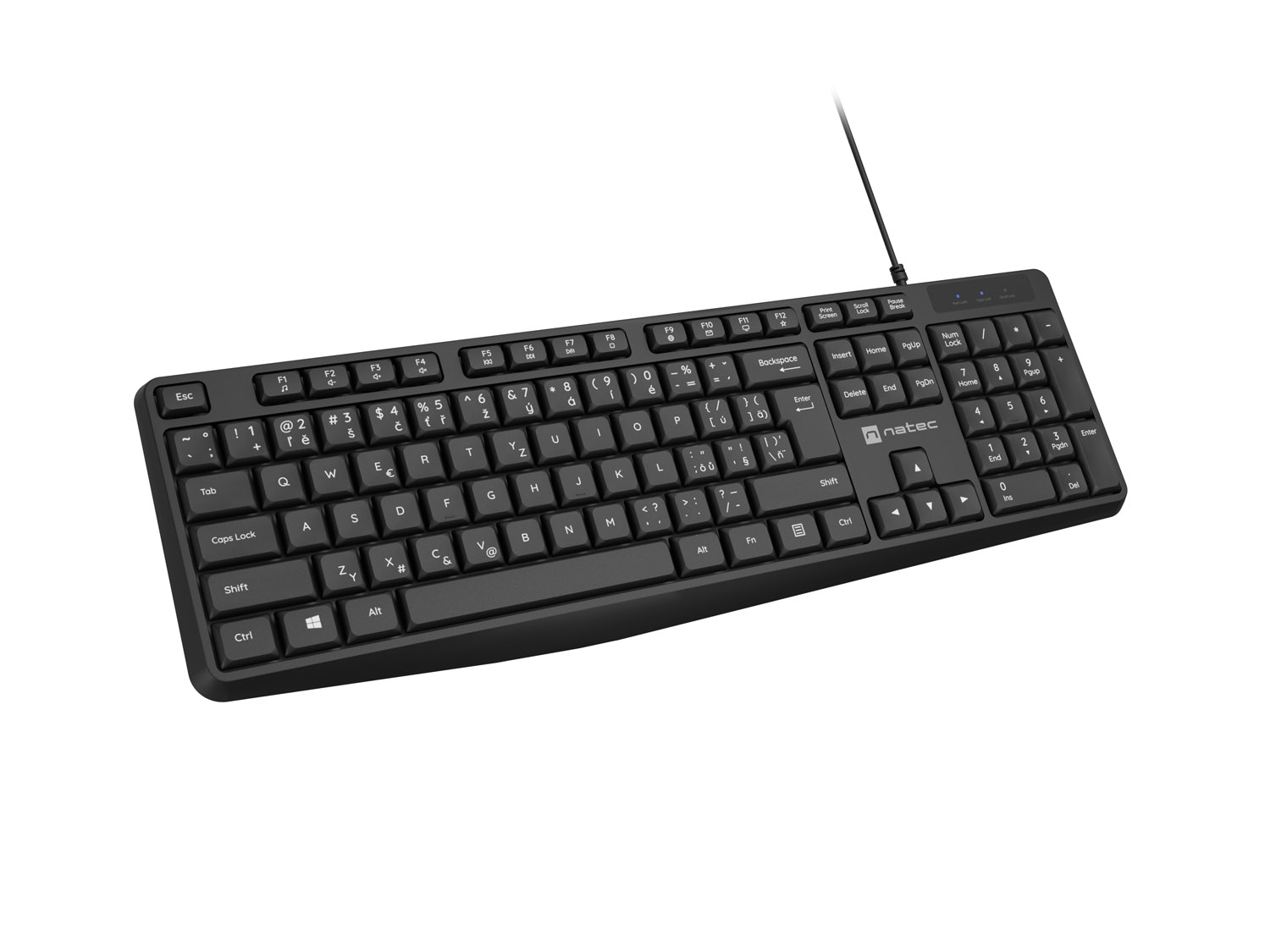 Natec klávesnica Nautilus 2/ Drôtová USB/ CZ- SK layout/ Čierna 
