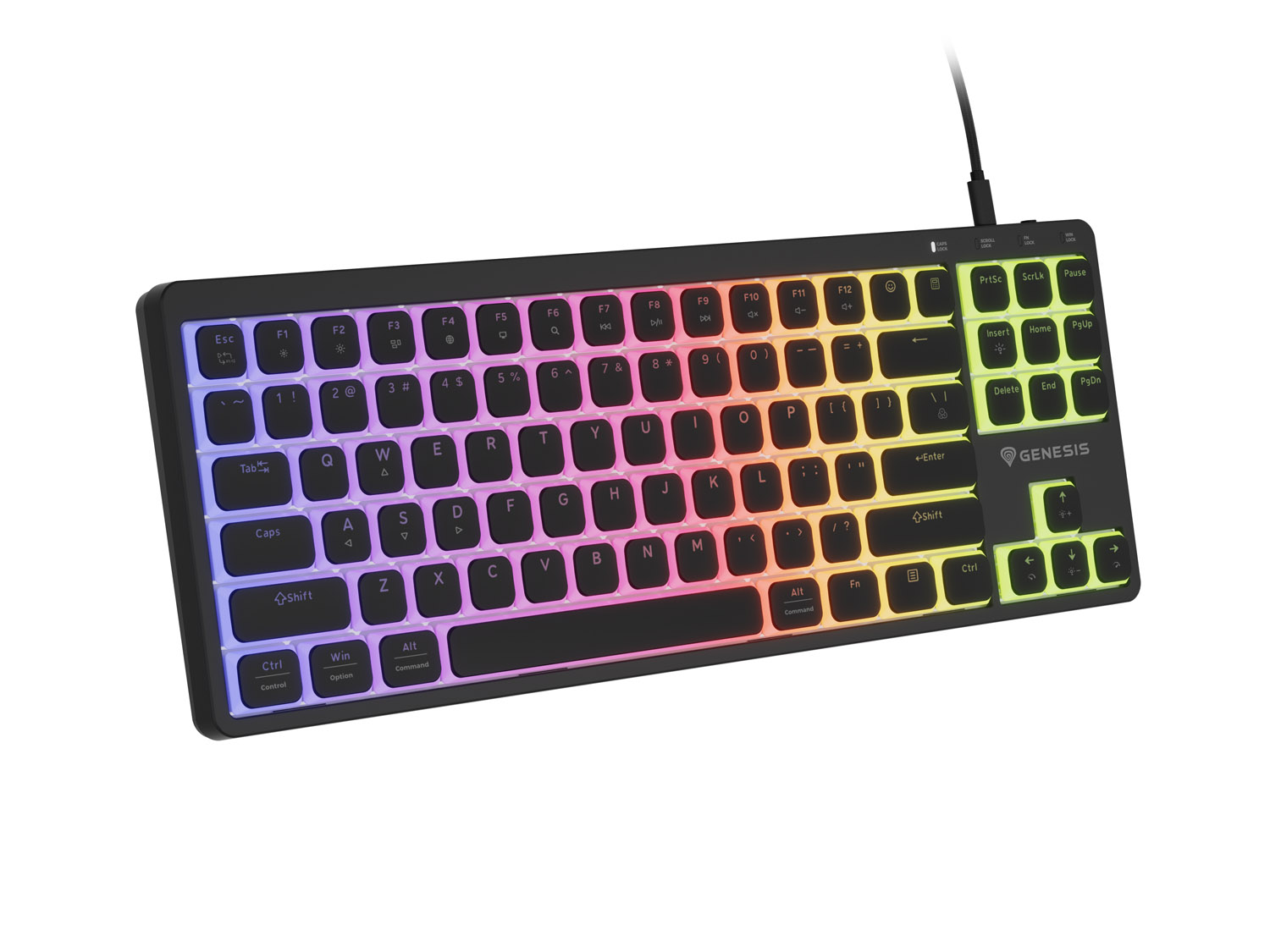 Mechanická herná klávesnica Genesis THOR 430 TKL/ Drôtové USB-A/ US/ Čierna 