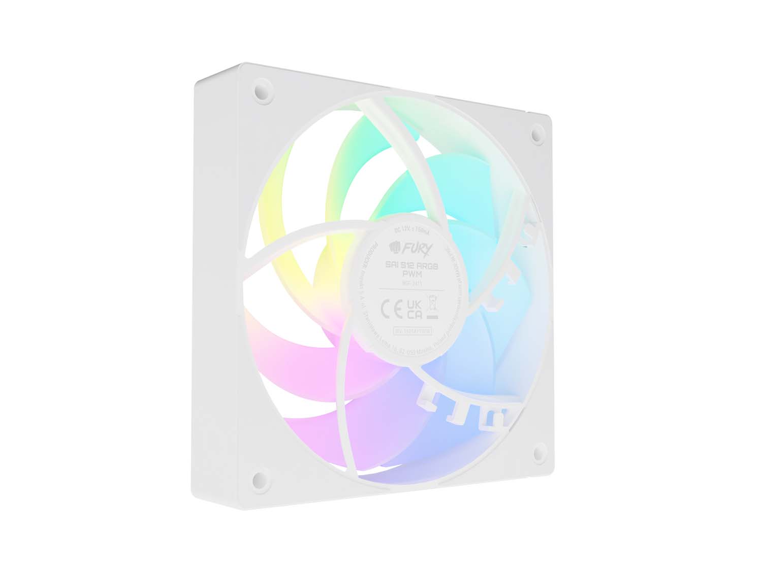 Ventilátor FURY SAI S12 ARGB PWM, Biely 