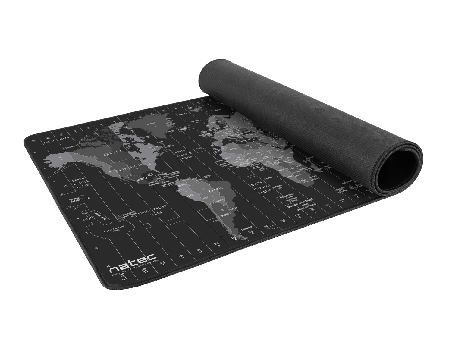 Maxi podložka pod myš Natec Time Zone Map, 40x80cm 