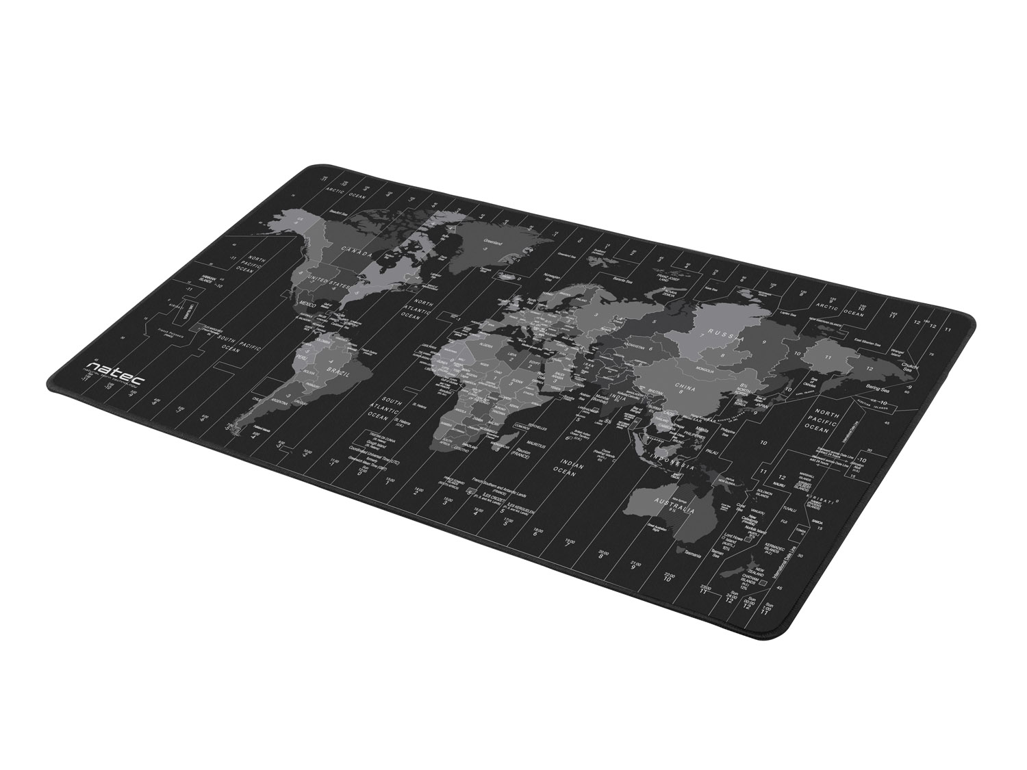 Maxi podložka pod myš Natec Time Zone Map, 40x80cm 
