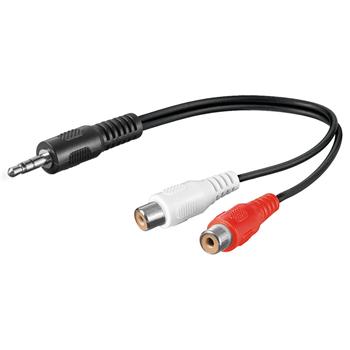 PremiumCord Kábel Jack 3.5mm-2xCINCH M/ F 20cm