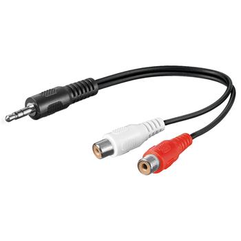 PremiumCord Kabel Jack 3.5mm-2xCINCH M/ F 20cm