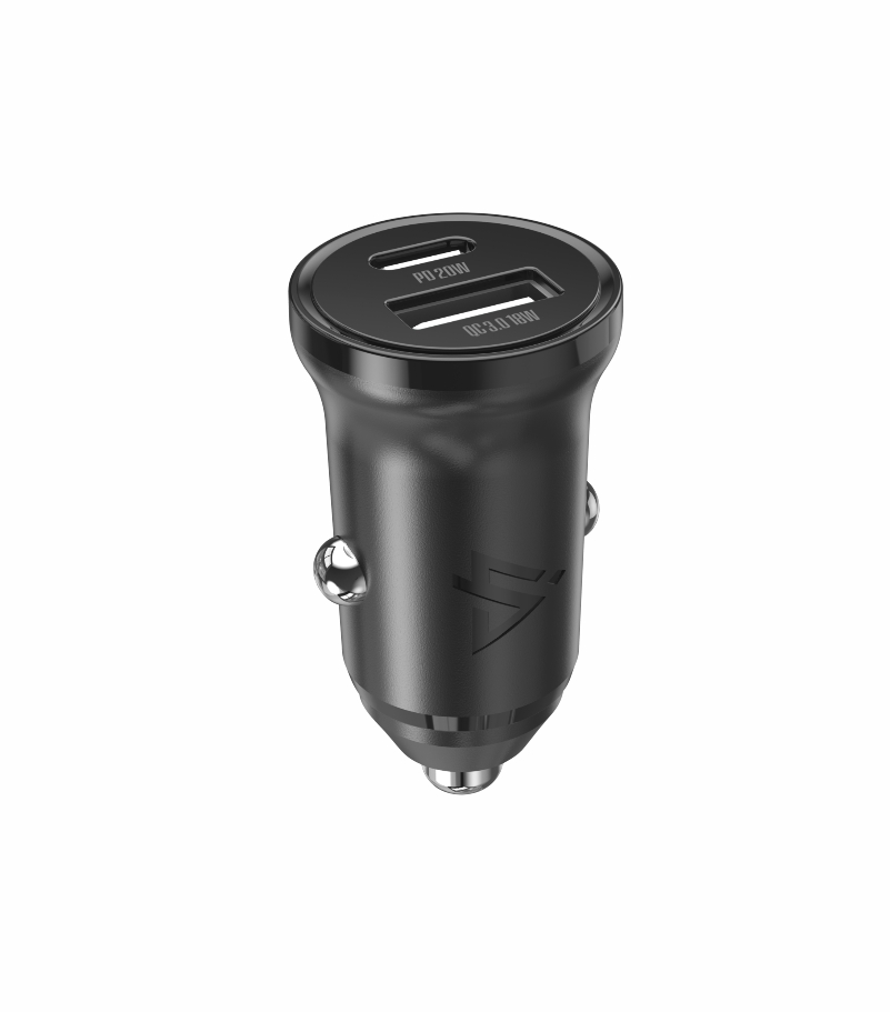AUTONABÍJAČKA CL-04, PD, 30W, USB-C + USB-A ČIERNA 
