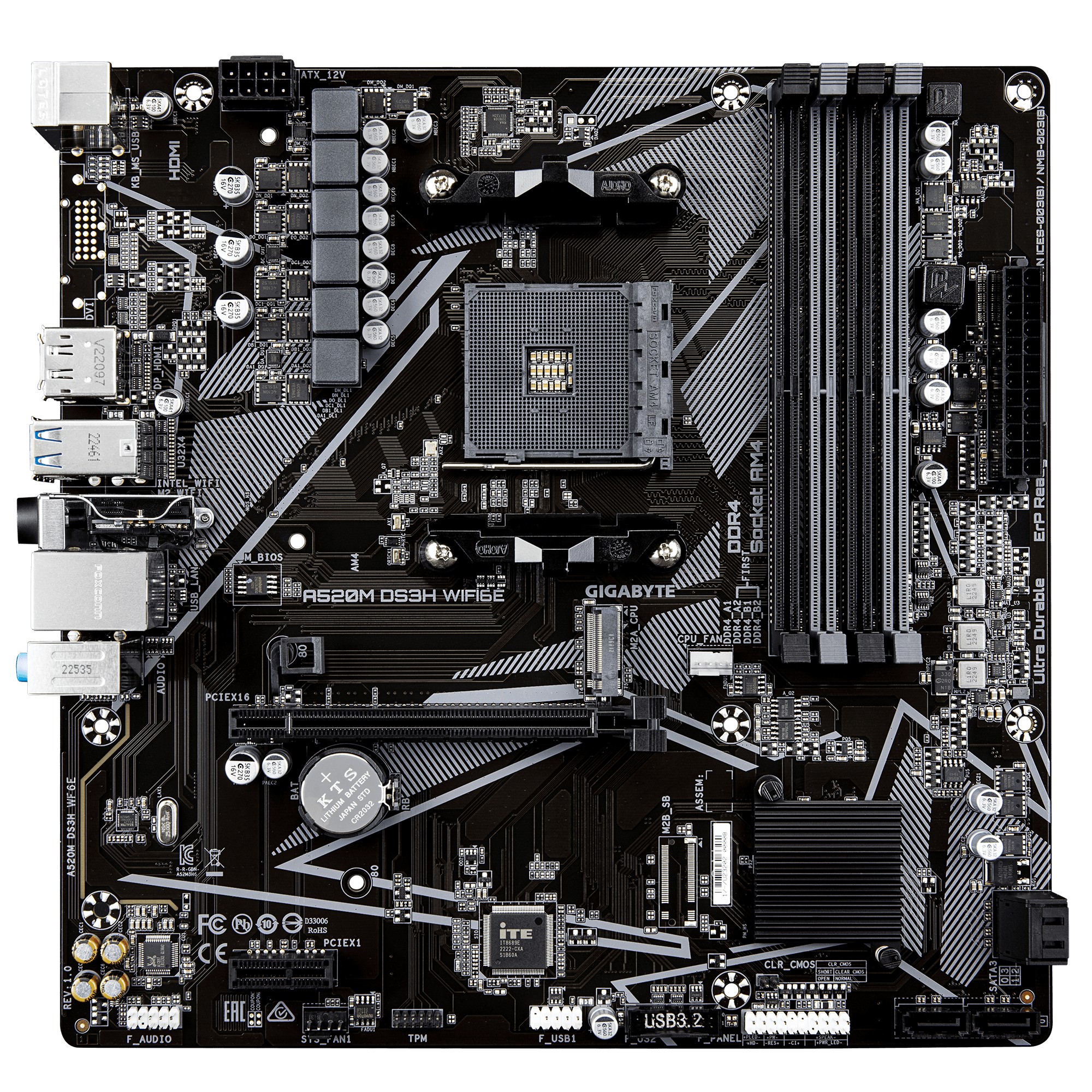Gigabyte A520M DS3H WIFI6E/ AM4/ mATX 