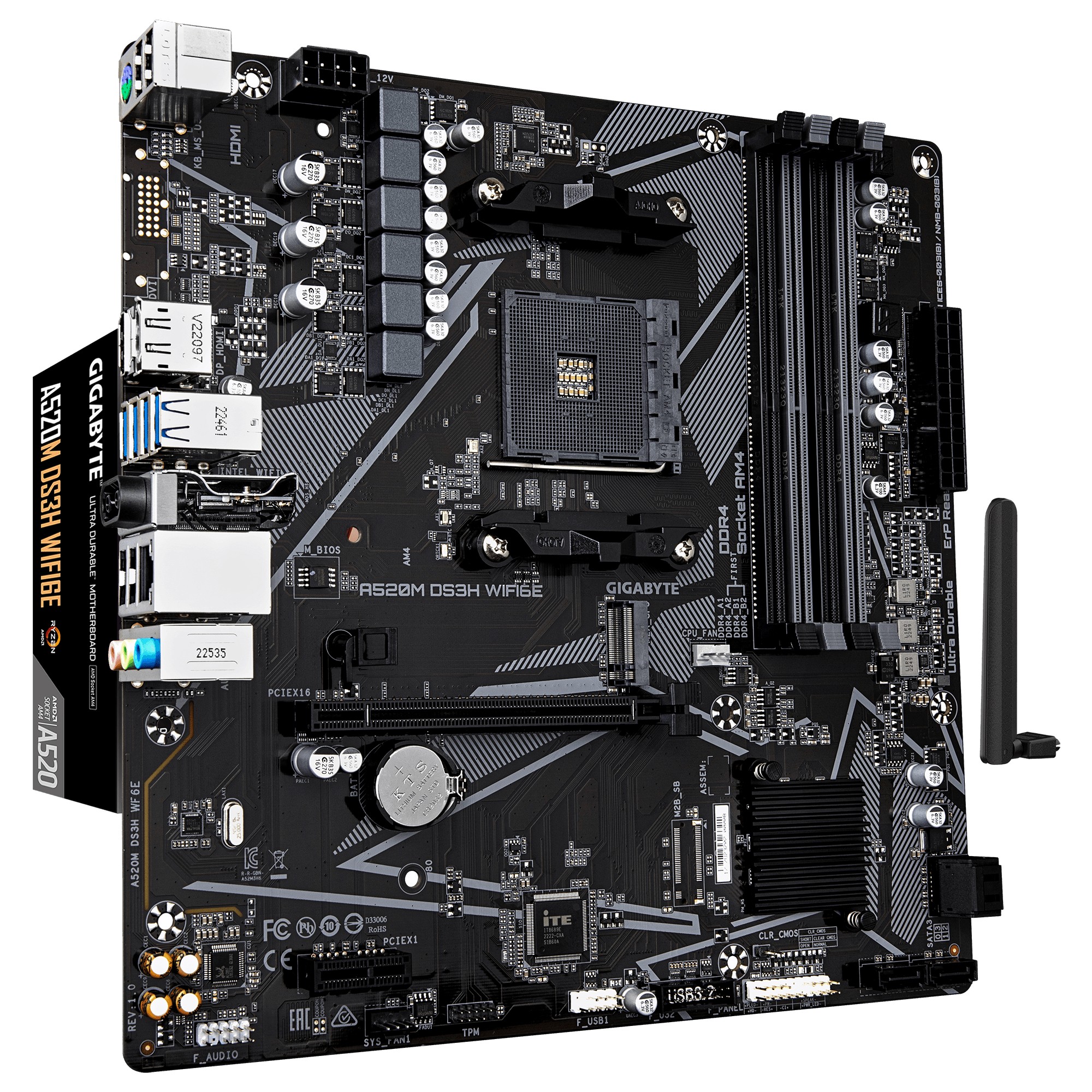Gigabyte A520M DS3H WIFI6E/ AM4/ mATX 