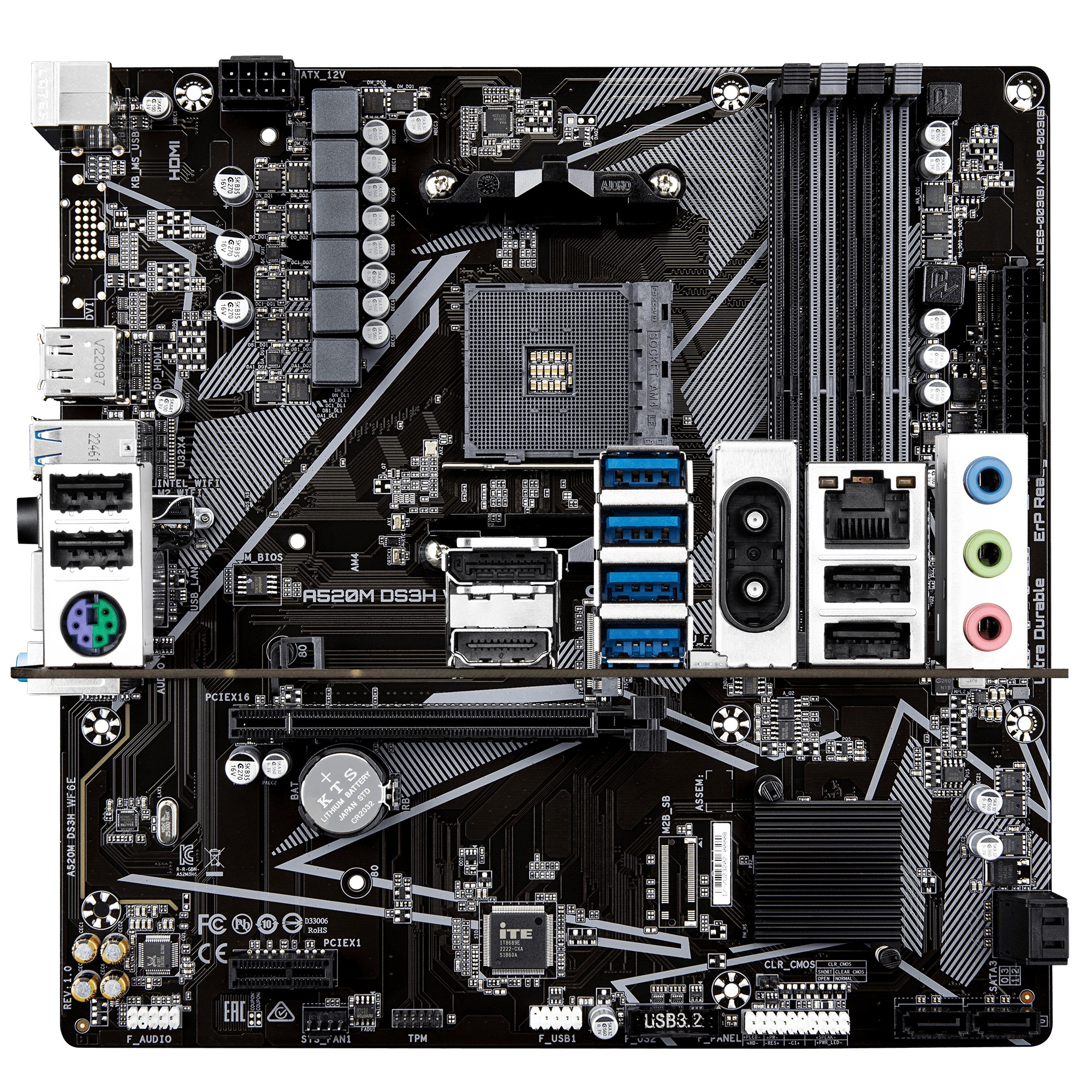 Gigabyte A520M DS3H WIFI6E/ AM4/ mATX 