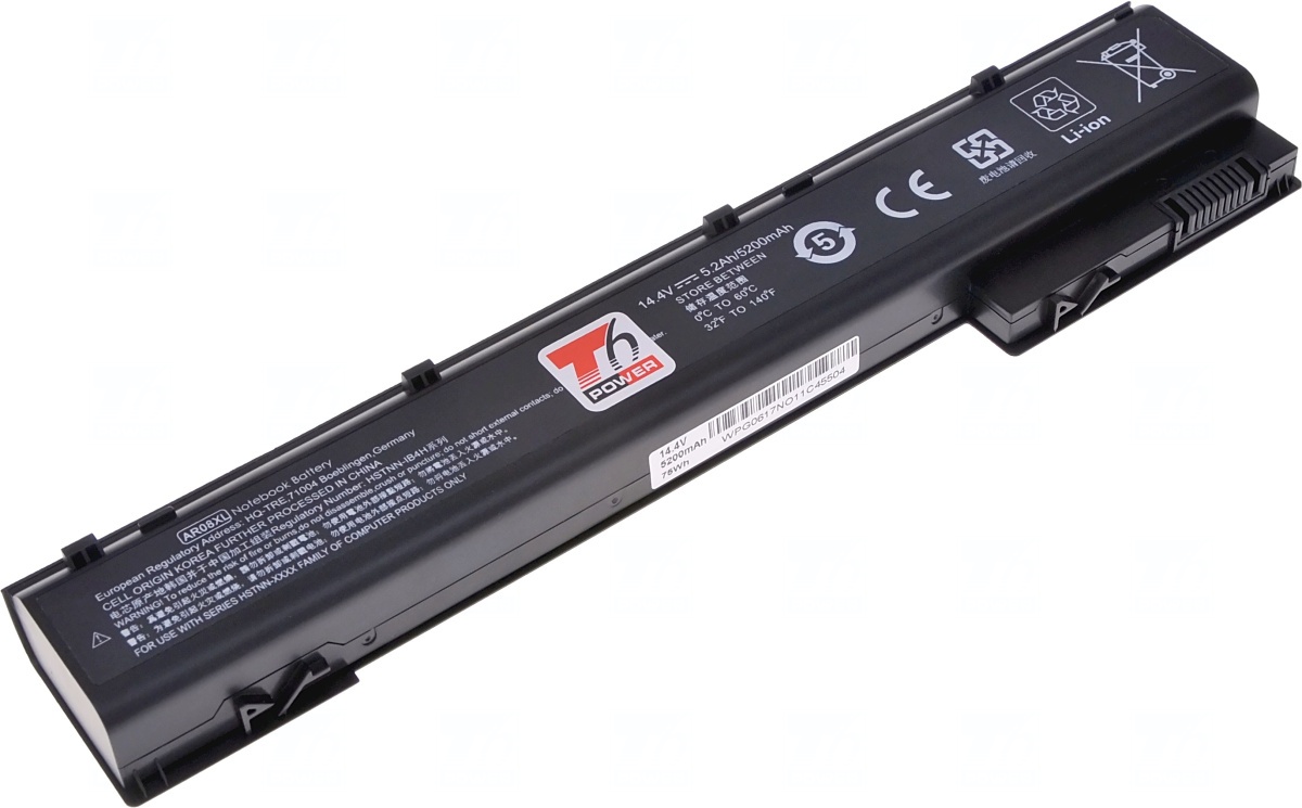 Batéria T6 Power HP ZBook 15 G1, 15 G2, ZBook 17 G1, 17 G2, 5200mAh, 75Wh, 8cell