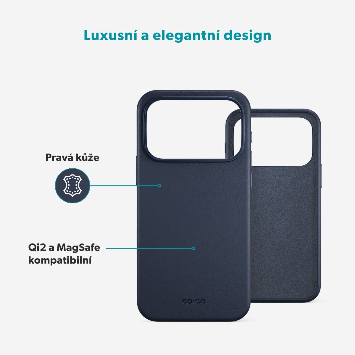 Epico Leather Mag+ Case iPhone 17 Pro/ 18 Pro modrá 