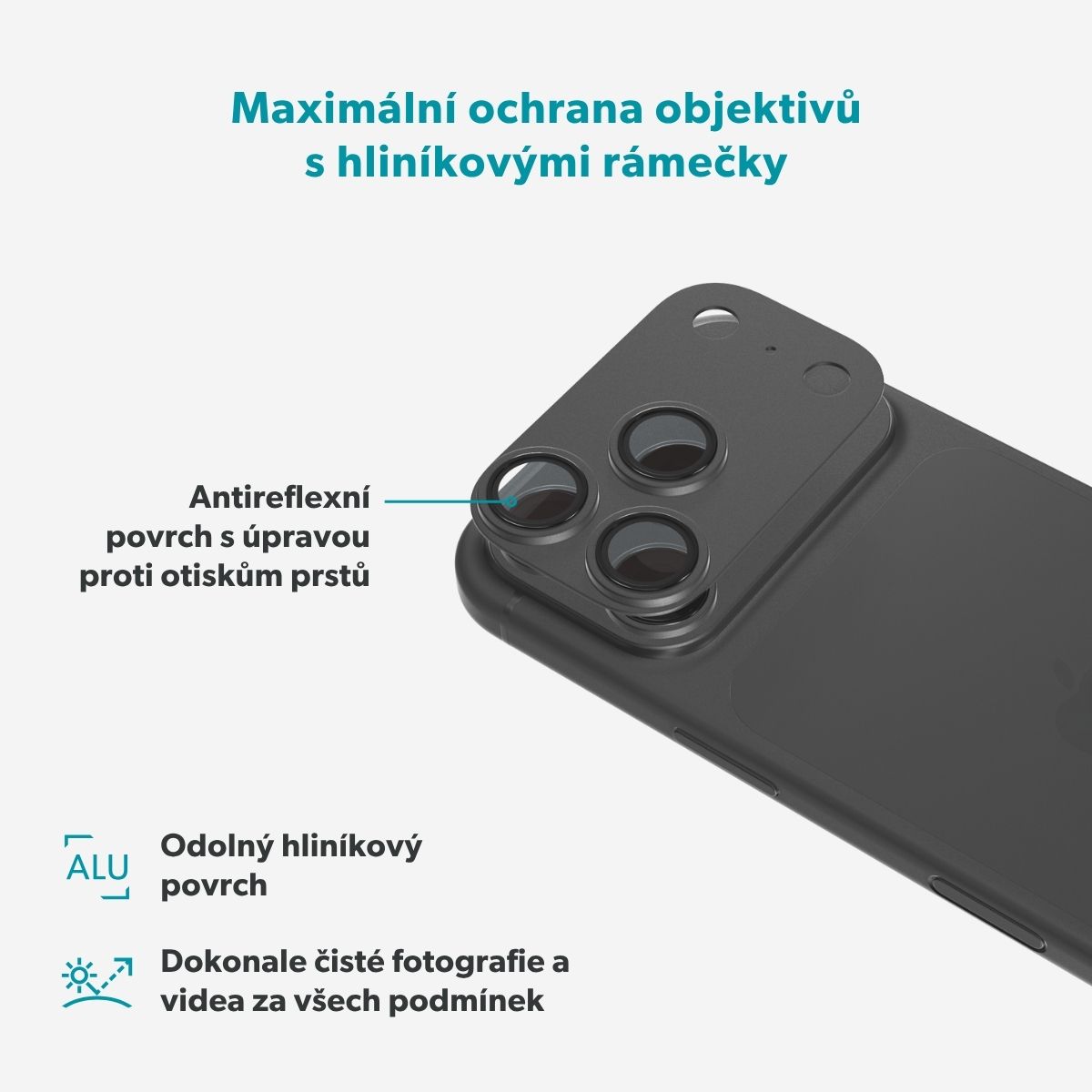 Epico Aluminium AntiReflective Lens iPhone 18 Pro Max čierna 