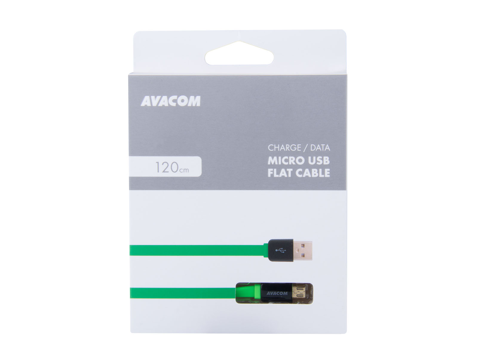 Kábel AVACOM MIC-120G USB - Micro USB, 120cm, zelená 
