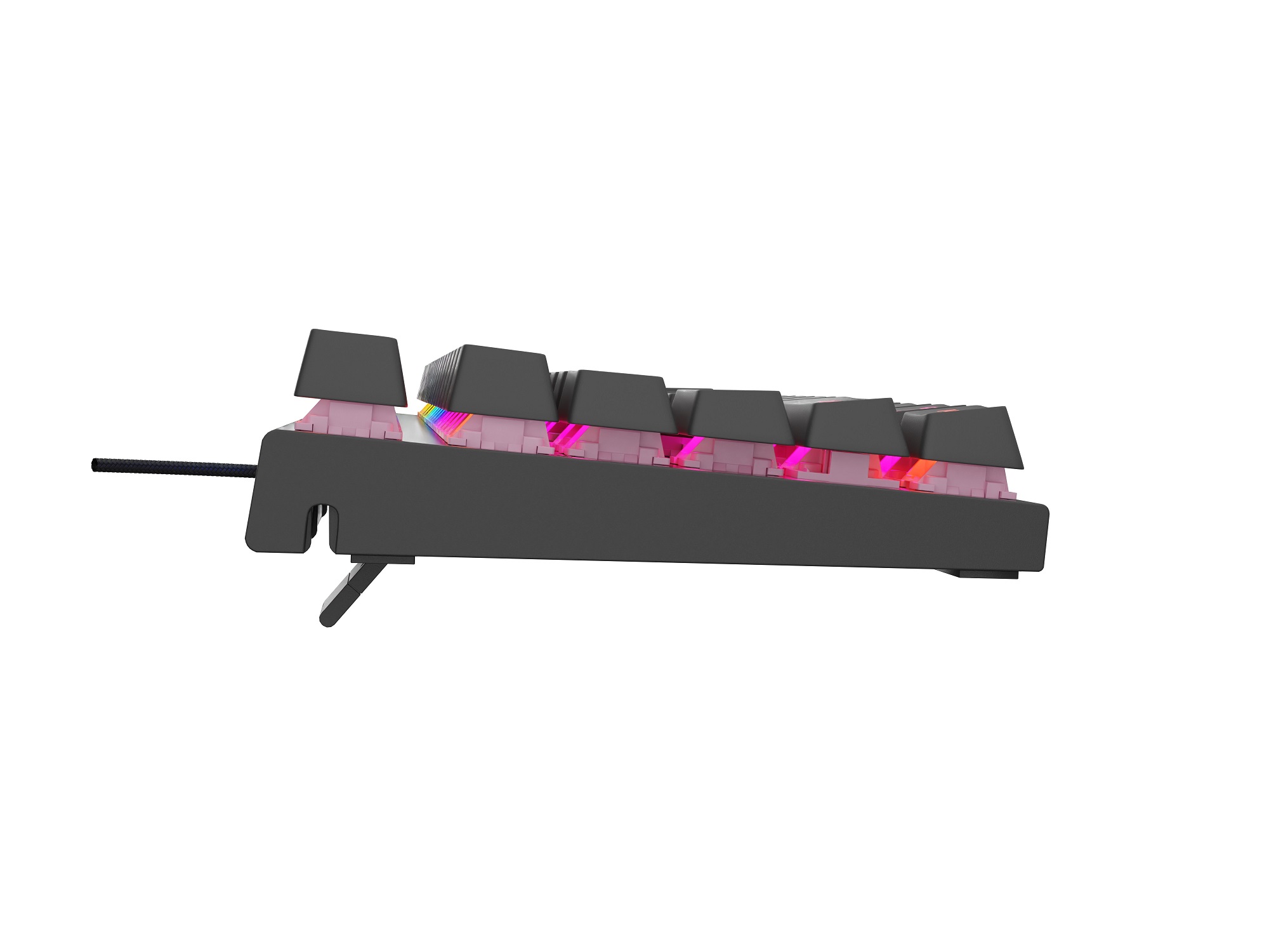Genesis herná mechanická klávesnica THOR 303/ TKL/ RGB/ Outemu Peach Silent/ Drôtová USB/ US layout/ Čierna 