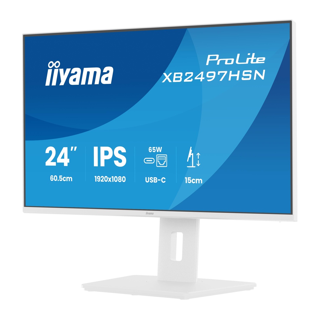 24" iiyama XB2497HSN-W1: IPS, FHD, USB-C, RJ45, HAS 