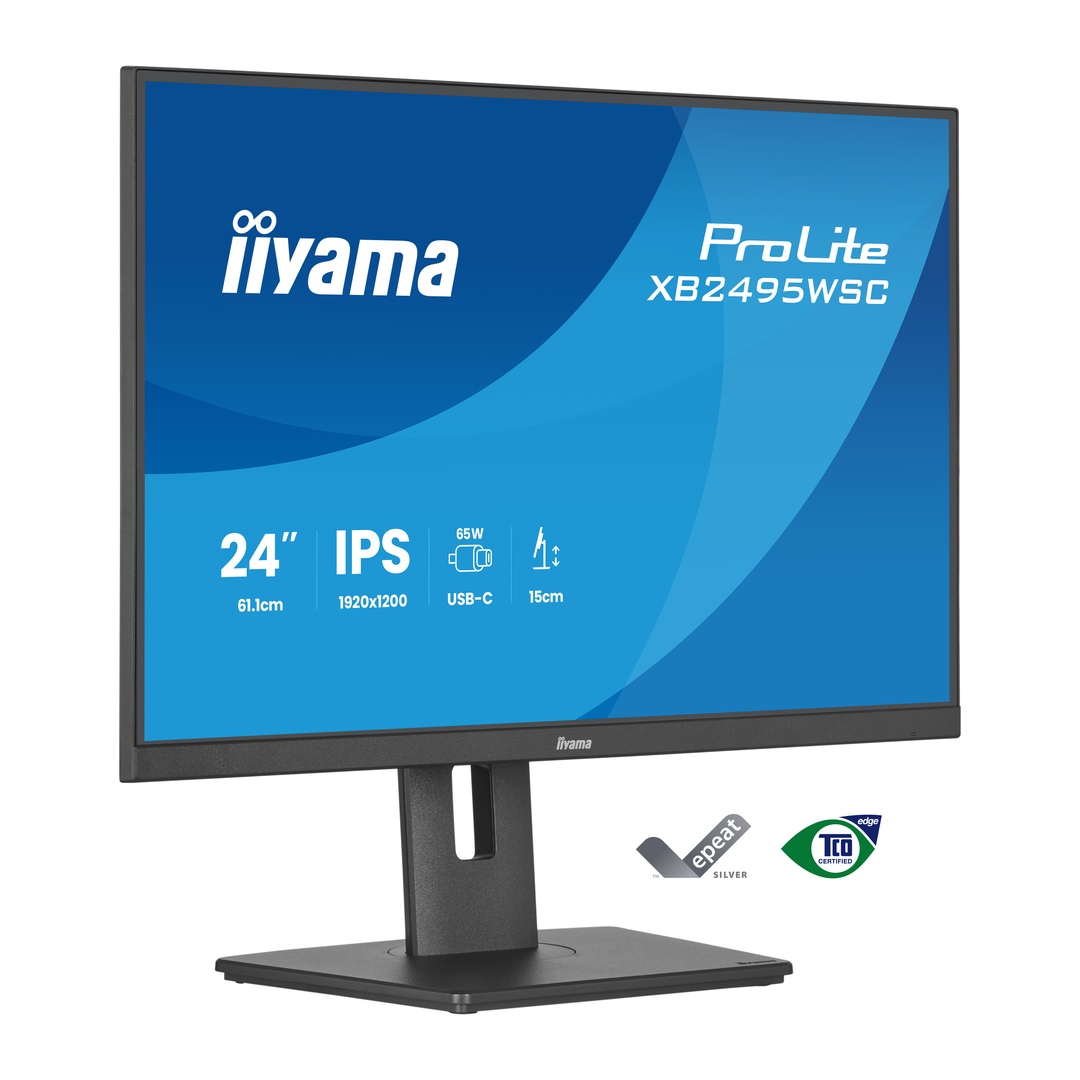 24" iiyama XB2495WSC-B1: IPS, WXGA, USB-C, HAS 