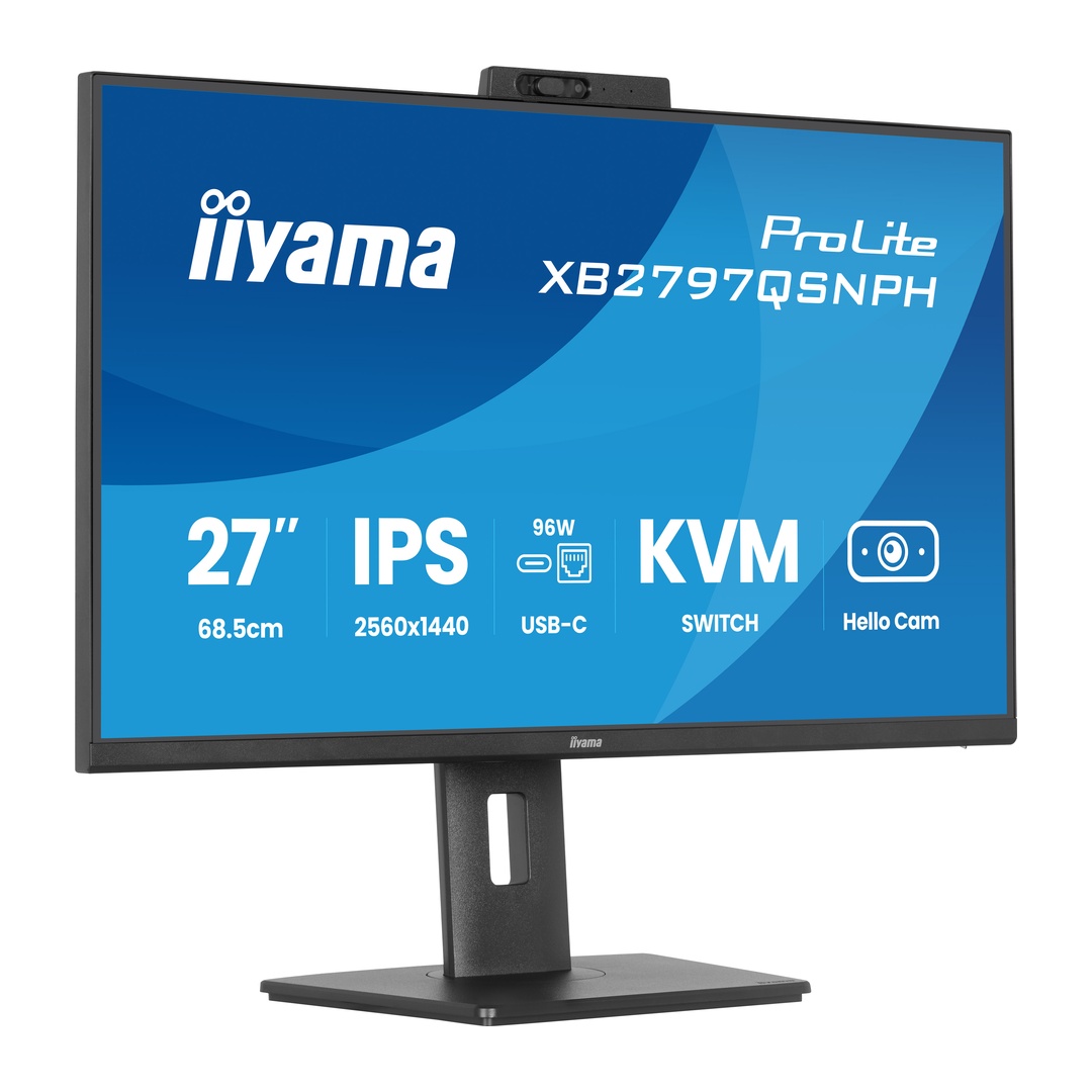 27" iiyama XB2797QSNPH-B1: IPS, QHD, USB-dock, cam 