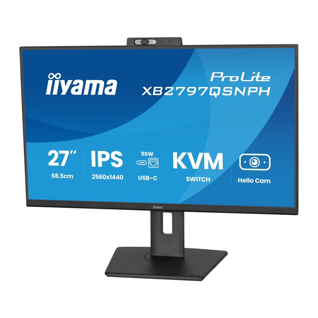 27" iiyama XB2797QSNPH-B1: IPS, QHD, USB-dock, cam 
