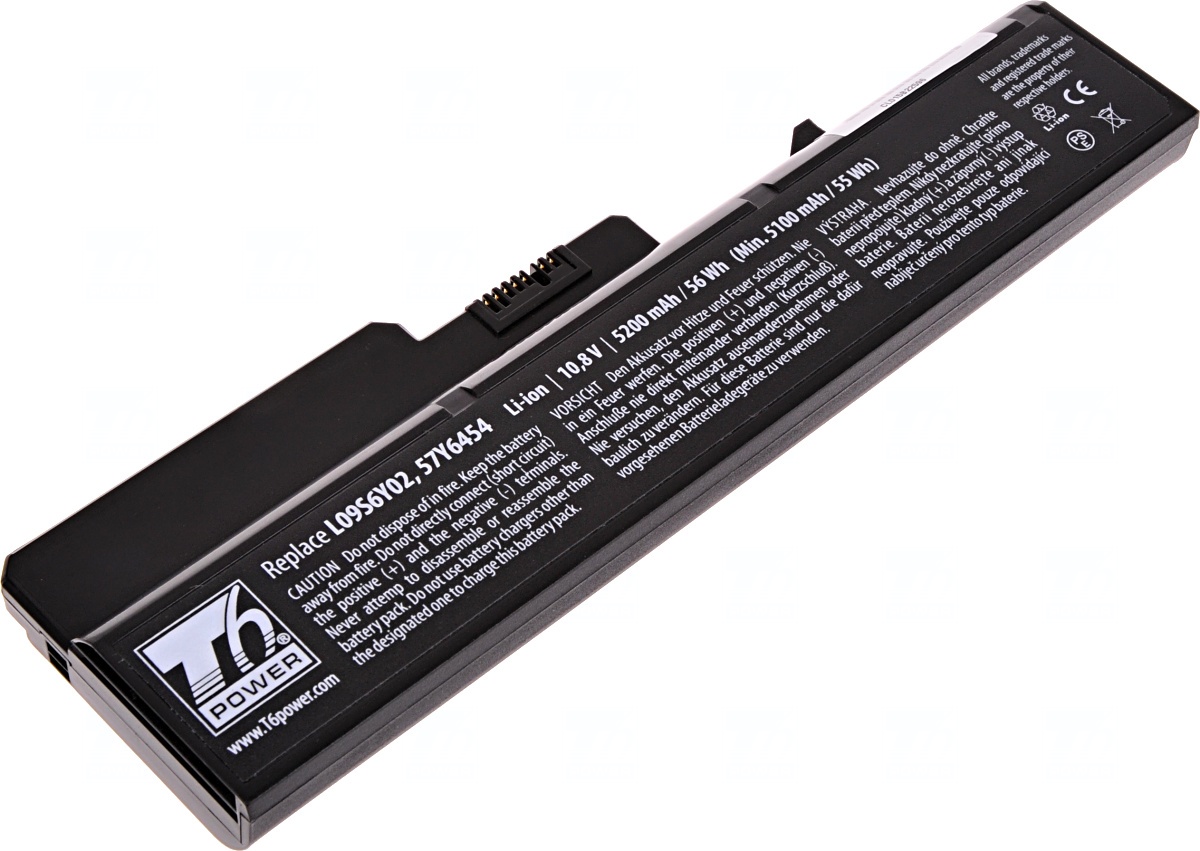 Batéria T6 Power pre Lenovo IdeaPad G460, G465, G470, G475, G560, G565, G570, 5200mAh, 58Wh, 6cell 
