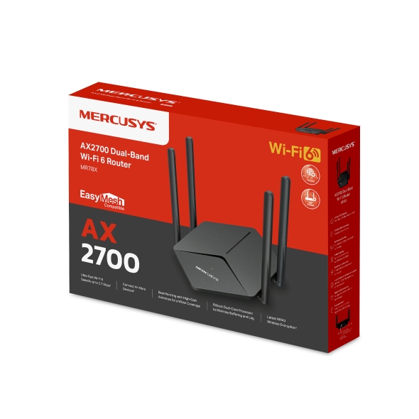 Mercusys MR78X AX2700 WiFI 6 Dual-Band router 