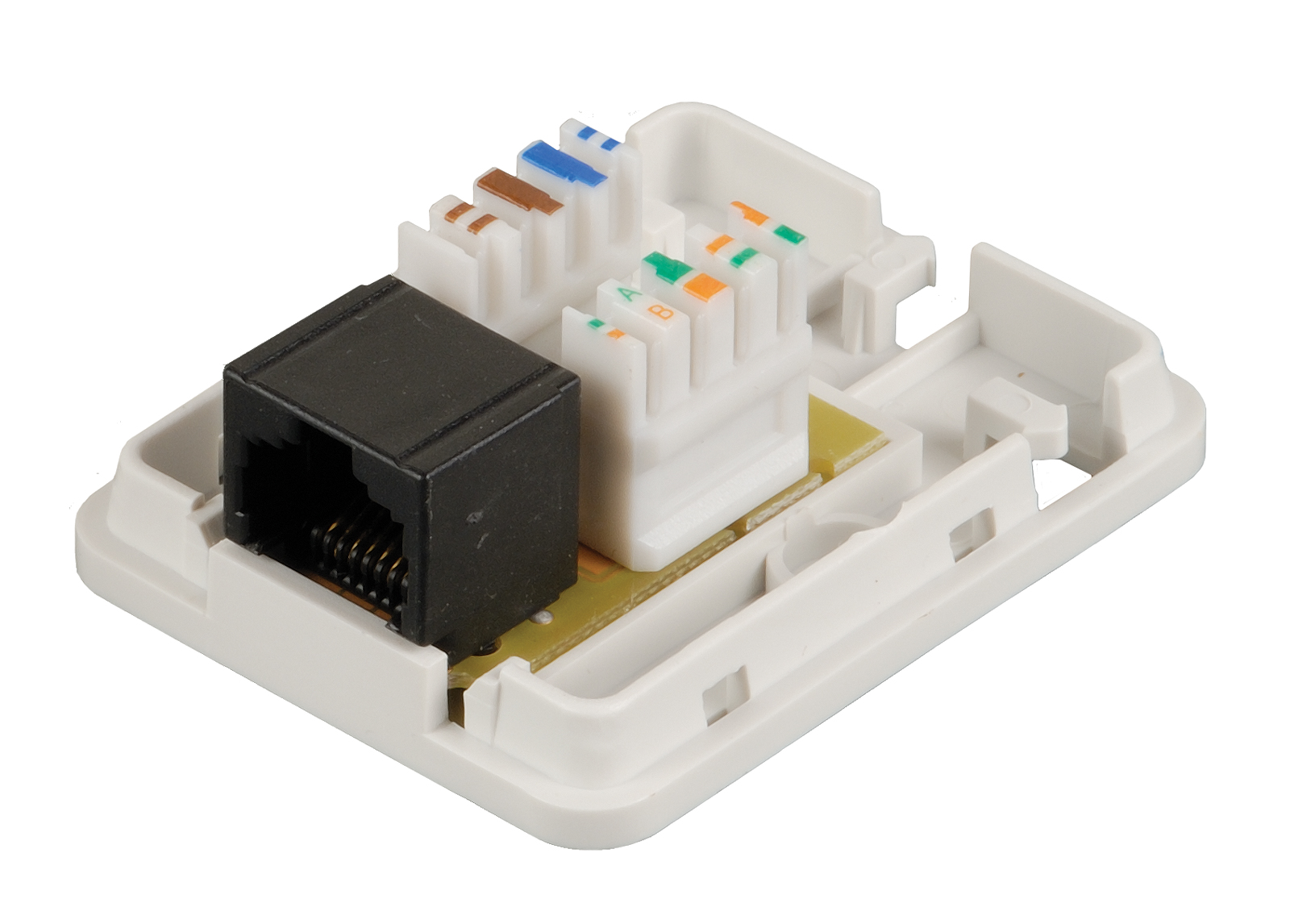 Solarix Zásuvka CAT5E UTP 1 x RJ45 pre sadrokartón biela SX108-5E-UTP-WH 