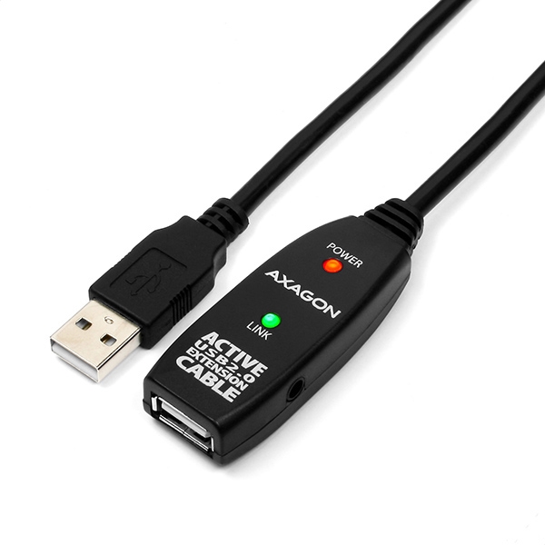 AXAGON ADR-210, USB 2.0 A-M -> A-F aktívny predlžovací / repeater kábel, 10m 