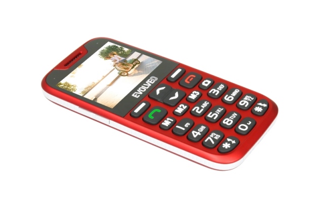 EVOLVEO EasyPhone XD, mobilní telefon pro seniory s nabíjecím stojánkem (červená barva) 