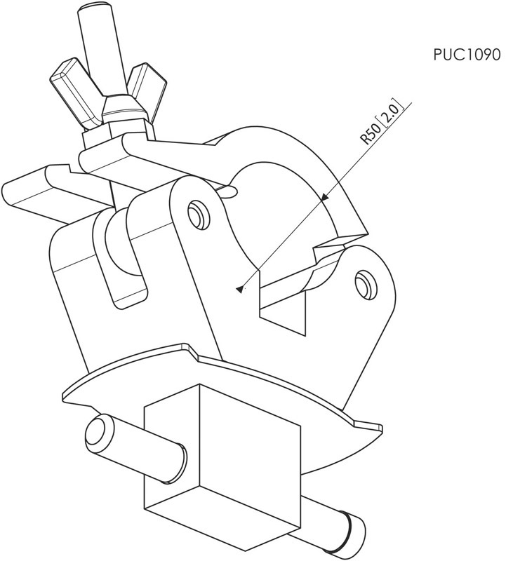 Vogel´s PUC 1090 Úchyt na 51mm tyč, strieborne 