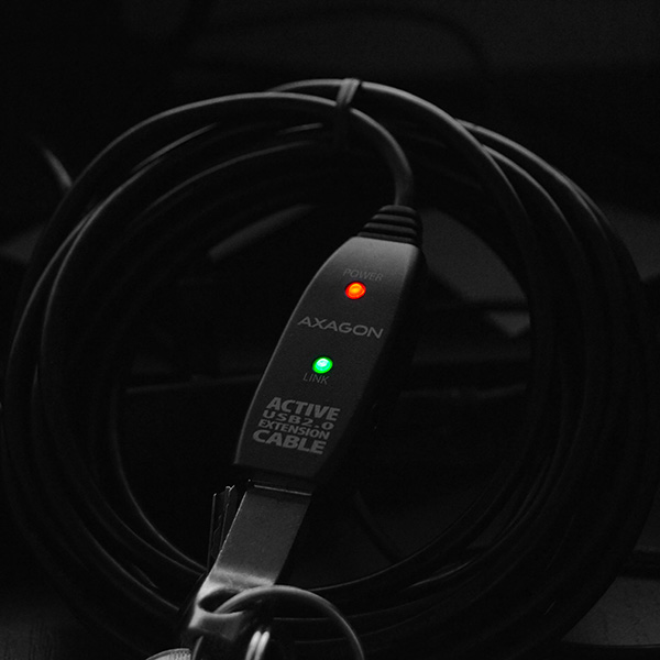 AXAGON ADR-210, USB 2.0 A-M -> A-F aktívny predlžovací / repeater kábel, 10m 